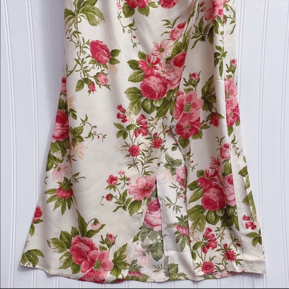 Reformation Hilda Floral Print Ruched Smocked Midi Dress In Jardin NWT Size 10 - Picture 12 of 15